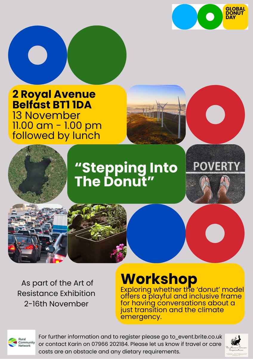 Our event 'Stepping into the Donut' is sold out. Look forward to seeing you all on Monday 13th Nov. If you are interested in this event and would like to go on our waiting list, contact kelly@ruralcommunitynetwork.org