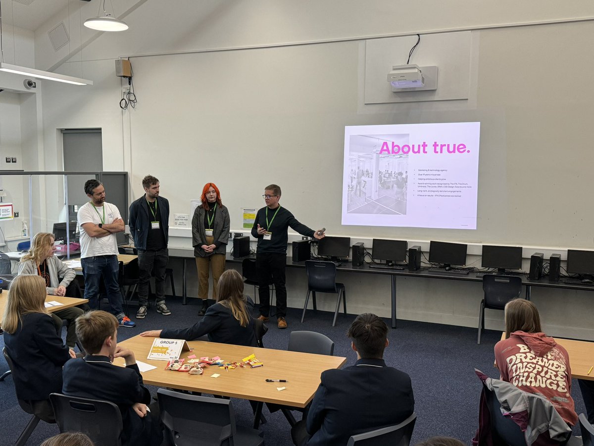 MrDBeesley's tweet photo. So lucky to be partnered with @truedigital working on the @BIMA Digital Day challenge this year. 🖥️
The students have absolutely brilliant ideas about how to engage with the challenge set by @vuecinemas 🎥
We look forward to seeing the designs this afternoon @gordanosch ✅ https://t.co/X7mxMFtTdt