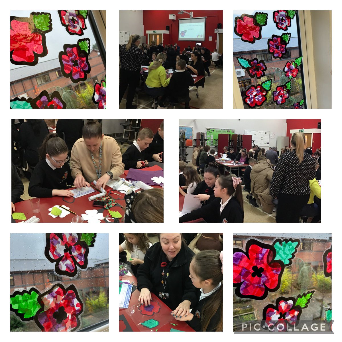 The Year 6 Moorside Mingle was a huge success this morning! We worked with our special adults and friends to create our own stained glass poppies as a symbol of remembrance and hope for a peaceful future. 🕊️🌎 @MoorsidePA @sam_ismail7 #MoorsidePA #MoorsidePAPersonalDevelopment