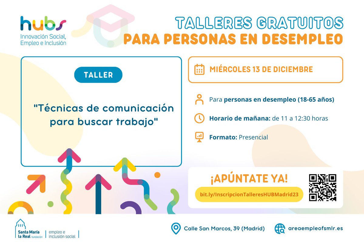 👨‍🏫Hoy hemos impartido un #TallerGratuito sobre #EntrevistasDeTrabajo 🗣️a personas en #desempleo de la Comunidad de Madrid.  🔜La programación de #HUBMadrid continúa el 1⃣3⃣ de #diciembre con un taller sobre técnicas de #comunicación para #BuscarTrabajo: bit.ly/InscripcionTal…
