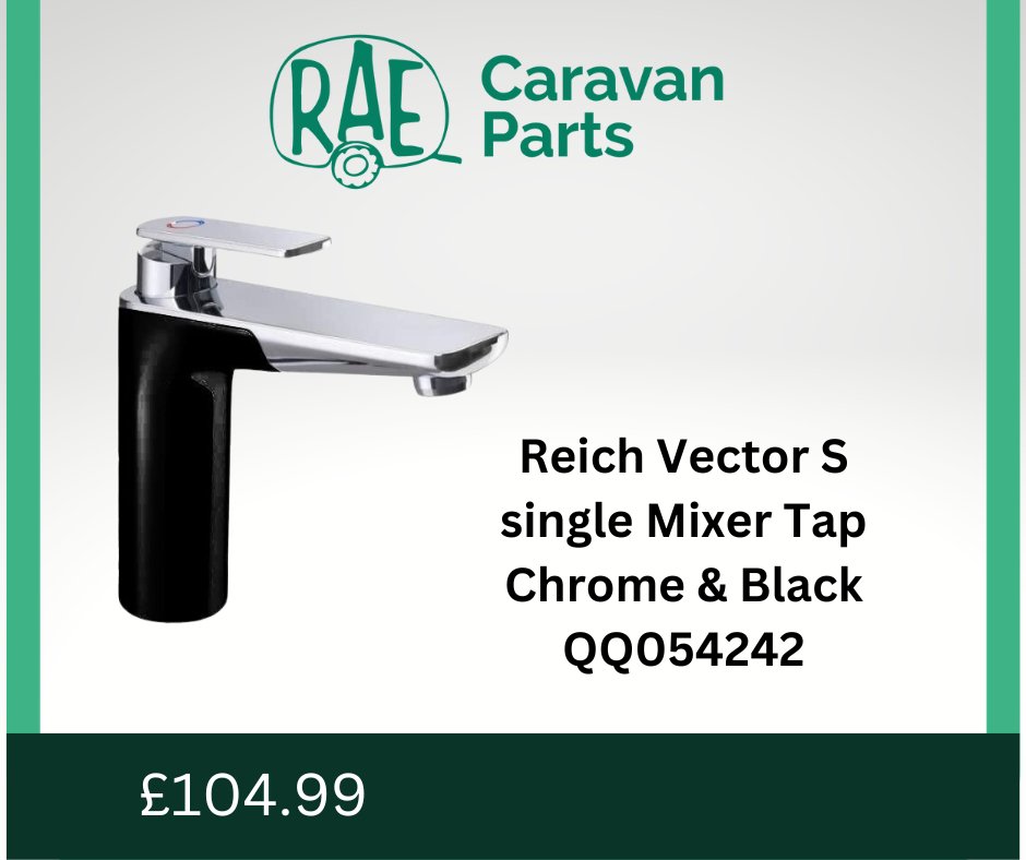This Reich Vector Tap has the longer spout and is more commonly used on a kitchen sink. This is part of the new range sleek looking taps for your caravans &amp; Motorhome . In stock for same day dispatch #reich #caravans #motorhome #caravantaps
raecaravanparts.co.uk/.../reich-vect…...
