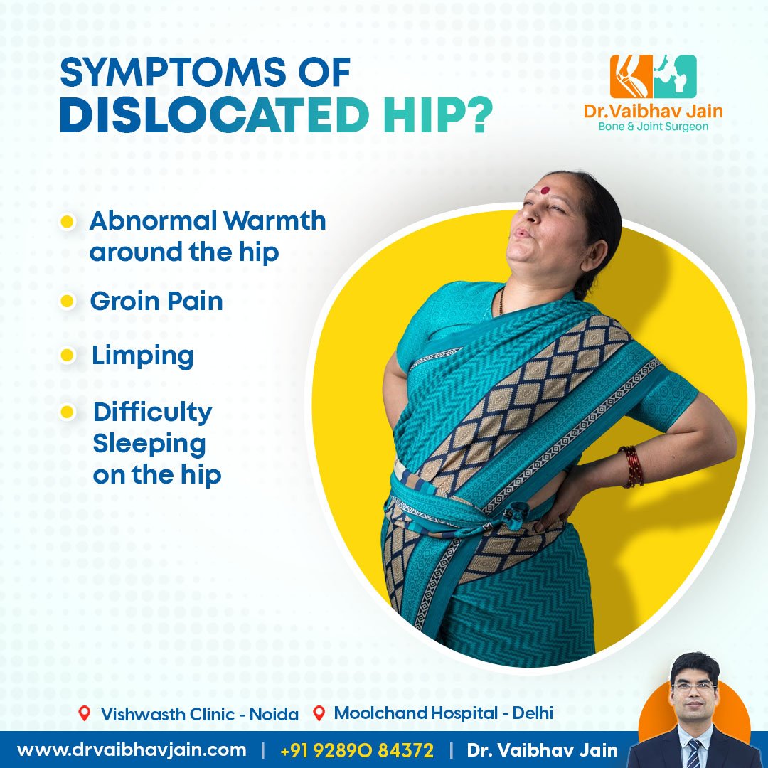 drvaibhavjain's tweet image. Is your hip causing you discomfort? Check out these common symptoms of a dislocated hip to stay informed!

📌 Book an Appointment: drvaibhavjain.com

#HipTroubles #PainfulHips #HipProblems #HipPainRelief #HipInjury #HipDislocationRecovery #HipHealth #HipDislocationAwareness