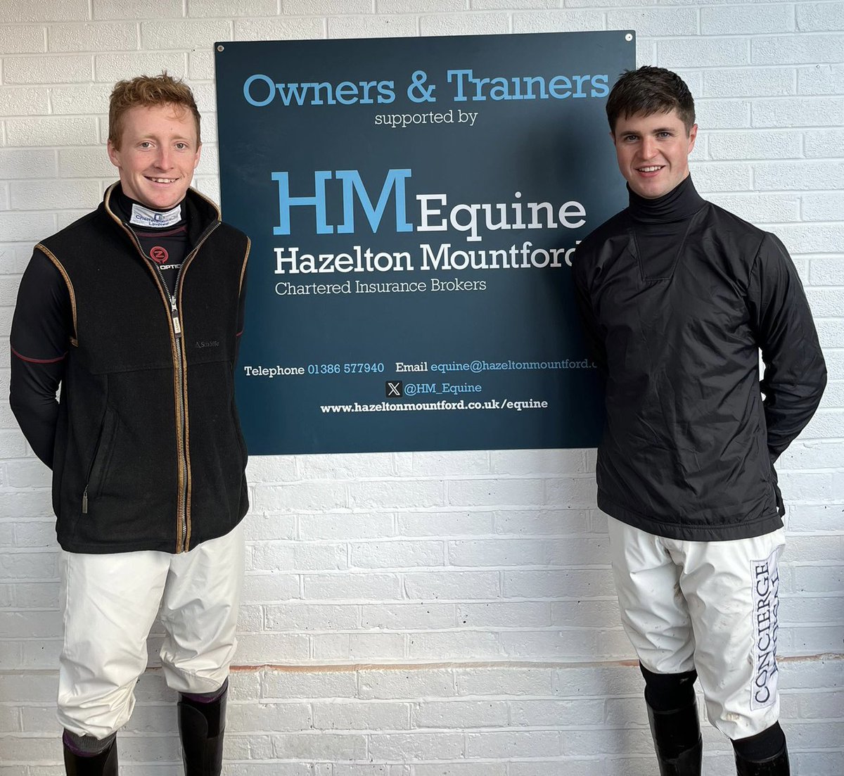 Congratulations to Leading Jockey <a href="/WarwickRaces/">Warwick Racecourse</a> 2022/23 <a href="/StanSheppard9/">Stan Sheppard</a> and Leading Conditional Jockey <a href="/hoganjack99/">Jack Hogan</a> presented with their prizes by Lee Summers, Branch Director <a href="/HM_Equine/">HM Equine | Hazelton Mountford Ltd</a> <a href="/HMInsuranceUK/">Hazelton Mountford</a> Well done to Stan &amp; Jack! 👏👏