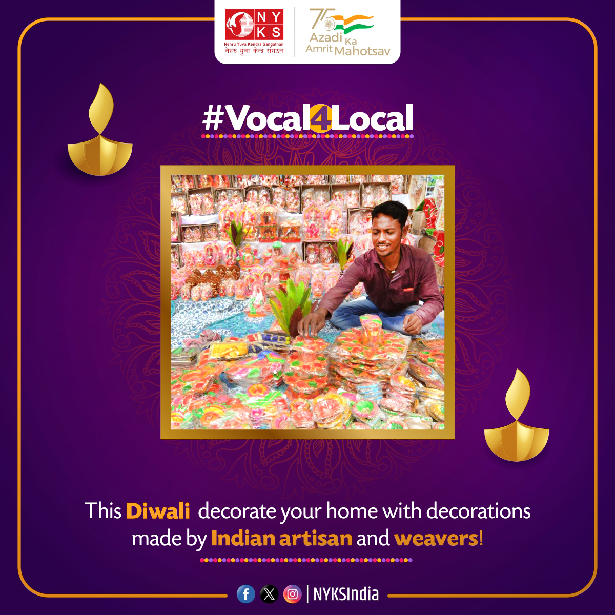 Embrace the spirit of Diwali by adorning your home with exquisite decorations crafted by skilled Indian artisans and weavers. 🪔✨ 

#Vocal4Local #DiwaliDecor #SupportLocalArtisans  #NYKS