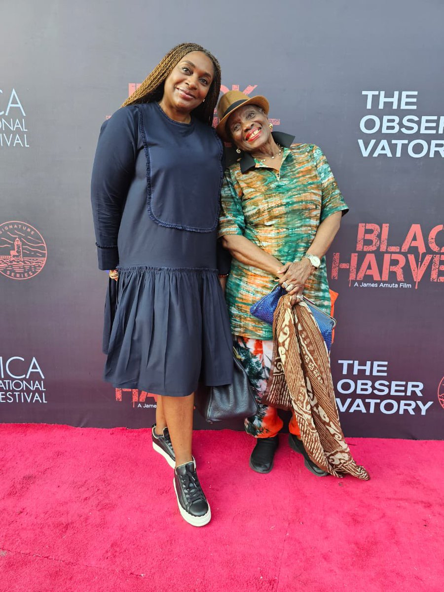 OfficialEgoBoyo's tweet photo. Yesterday at #afriff to watch Tolu Ajayi's over the bridge 
Which was a lovely film 🎞️ 👏🏽👏🏽👏���

I bumped into the Icon
Aunty Taiwo Ajai Lycett and beautiful talented musician Yinka Davies. https://t.co/CWjc2wwiaj