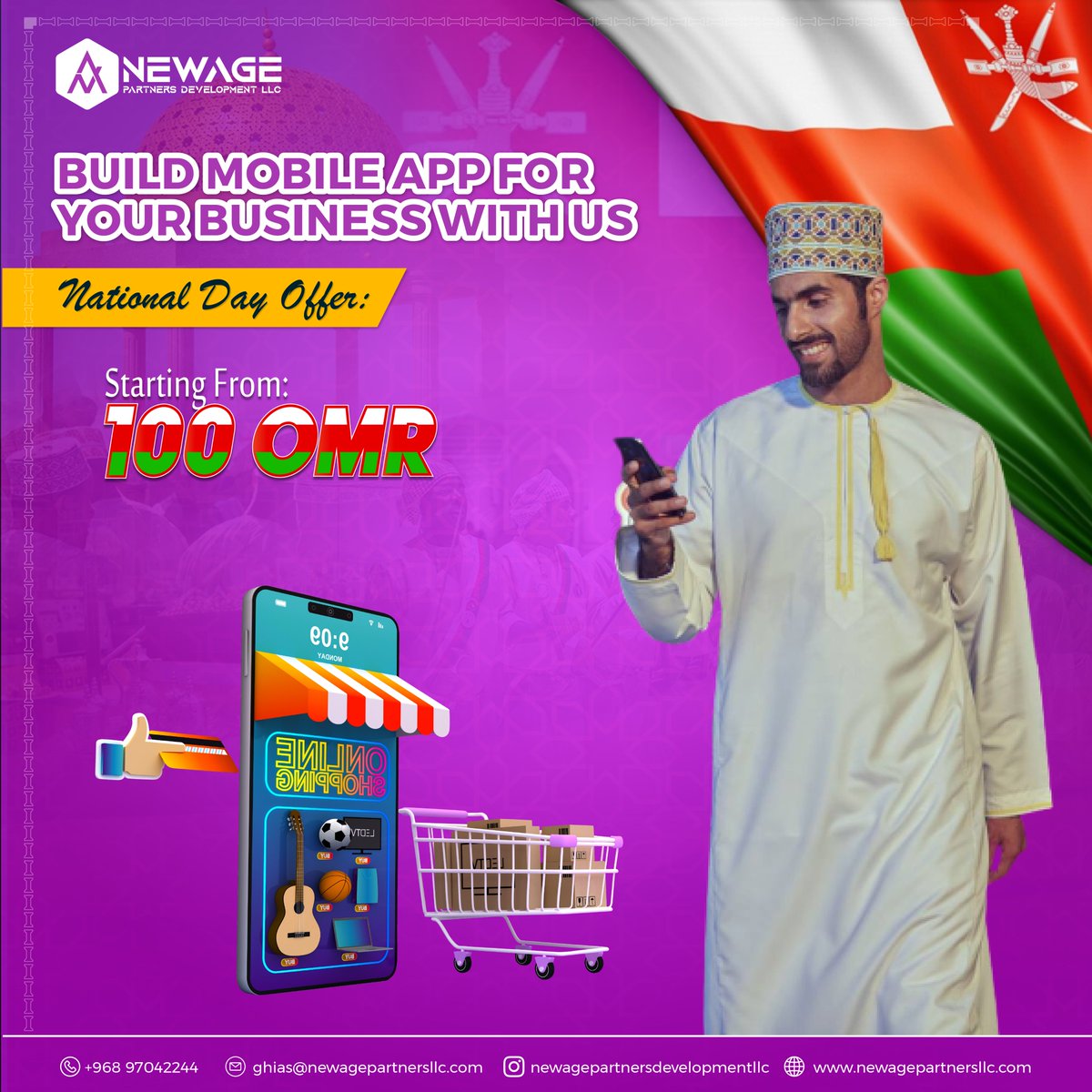 techymatters's tweet photo. "Happy Oman National Day! Let us celebrate the unity, progress, and rich heritage of Oman. May the spirit of patriotism and harmony continue to guide us towards a future filled with peace and prosperity. 🇴🇲 #OmanNationalDay53 
#newagepartnersdevelopmentllc #newagepartnersllc https://t.co/1ReUHTDHIf