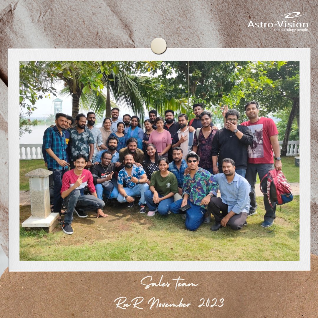 Astro_Vision's tweet image. Celebrating the team bonding at our Astro Vision Sales Team RnR Event, held at Indriya Sands, Kuzhupilly Beach on Nov 2, 2023. Explore our event photos! 📸

#AstroVision #TheAstrologyPeople #AstroVisionRnR #ThrowbackMoments #RnR #TeamBuilding #TeamBonding