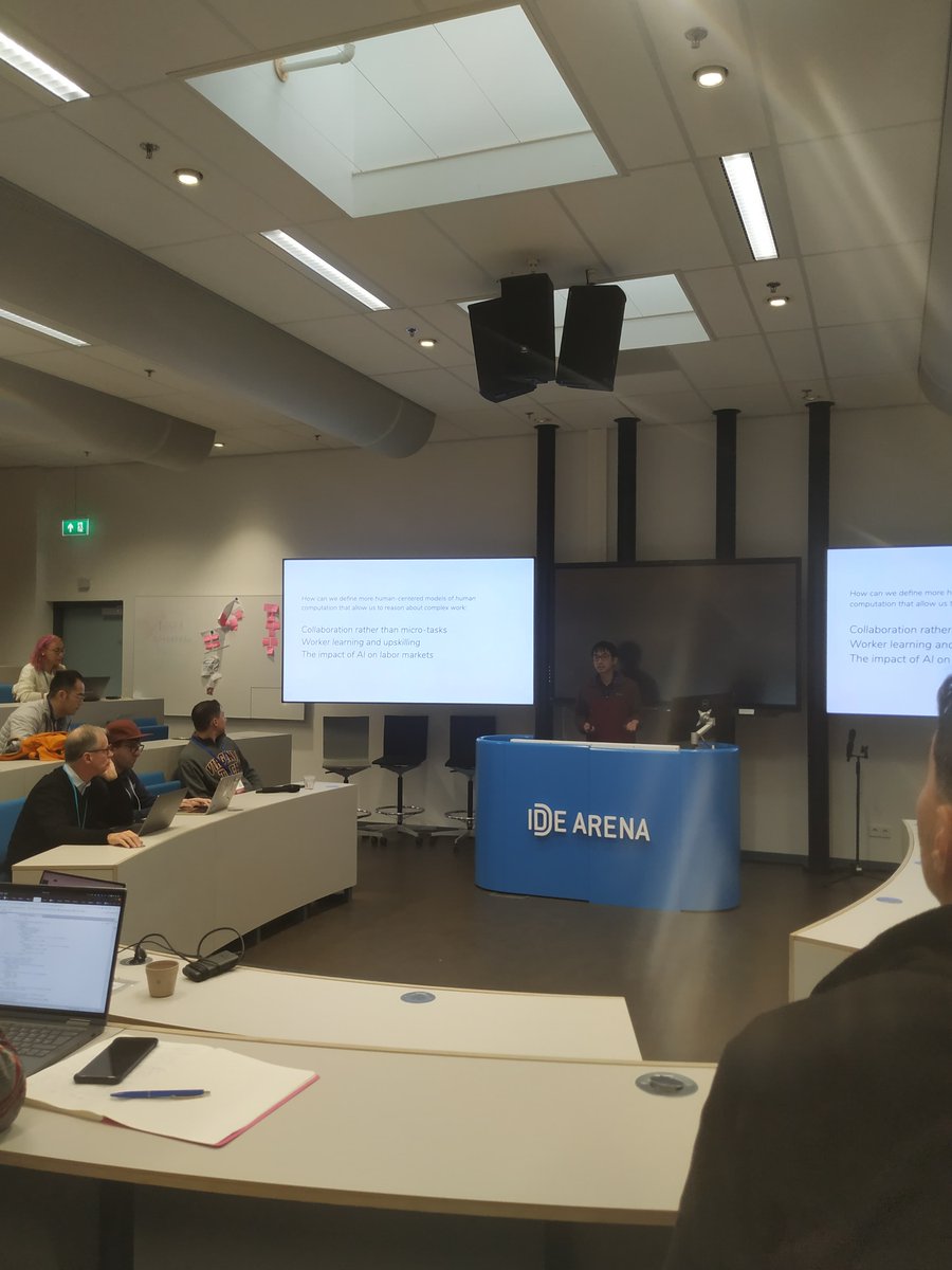 hcomp_conf's tweet image. 📝We are having a great session on Human-AI Collaboration; thanks to all the researchers for their inspiring contributions! We had highlights in player-guided AI, a taxonomy for human-ML collaboration, crowdwork scalability, and ecosystems of intelligences!

#HCOMP2023 #ci2023