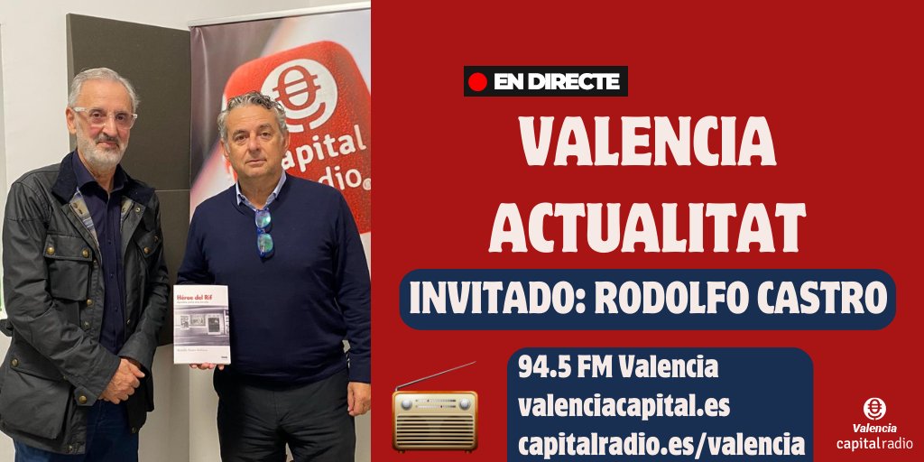 📰| EN DIRECTO: #ValenciaActualitat

📝 Comienza #ElBoletínVA con las noticias más destacadas de Valencia‼️

📝 Entrevistamos a Rodolfo Castro por "Héroe del Rif". ¡No te lo pierdas!

---
Valencia Capital Radio
📻 94.5 FM
📲 valenciacapital.es