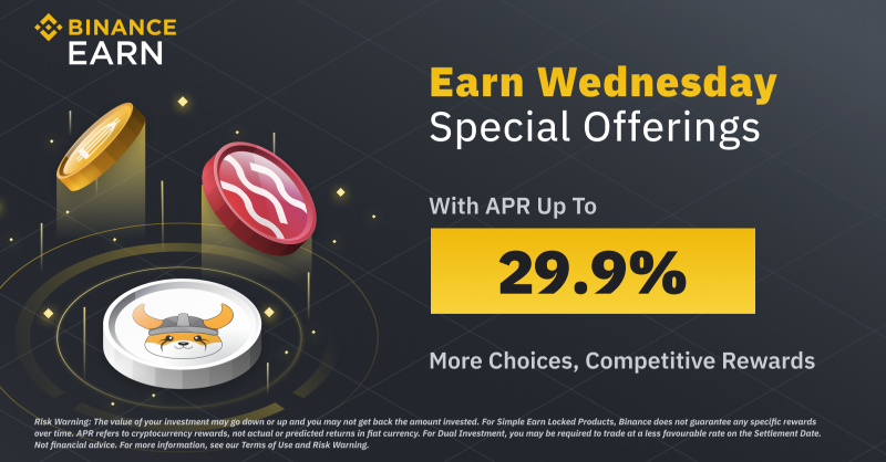 binance's tweet photo. Wednesday = New limited-time offers on #Binance Earn!

Have a browse ⤵️