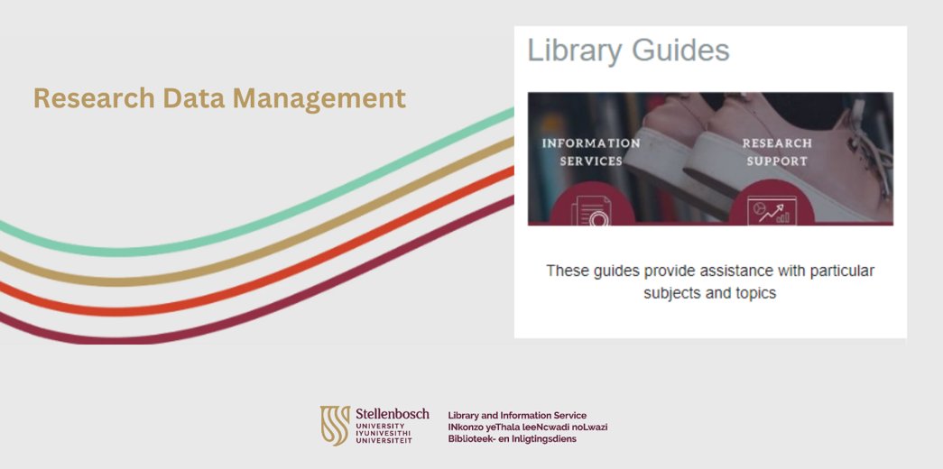 Discover what the Library's Research Data Services can offer you on their Research Data Management LibGuide. #ReseaserchDataManagement #OpenData #OpenAccess #FAIRDataPrinciples #OpenScience
See link for reference: libguides.sun.ac.za/c.php?g=117190…