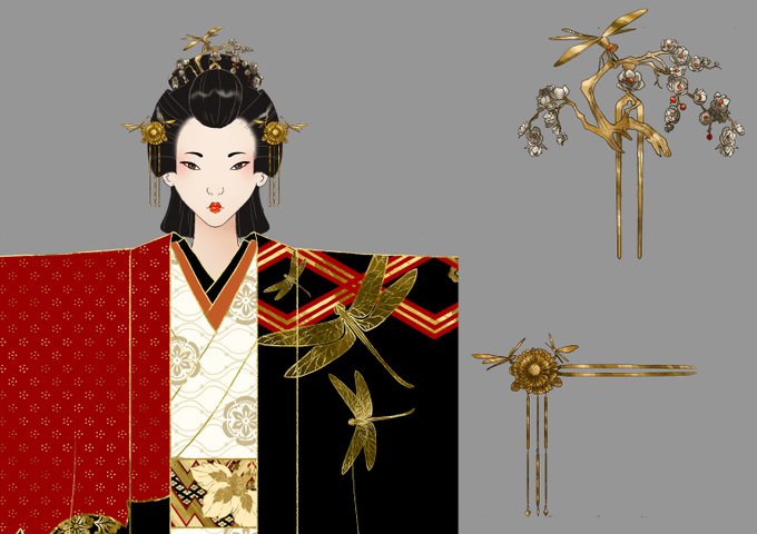 「kanzashi sash」 illustration images(Latest)