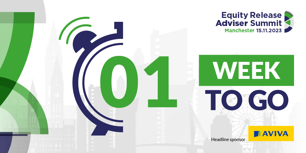 Our Adviser Summit takes place in Manchester on November 15 and is free for all frontline financial services professionals. Spaces are limited and this event will reach capacity. So don't delay, register today equityreleasesummit.com/adviser-summit/