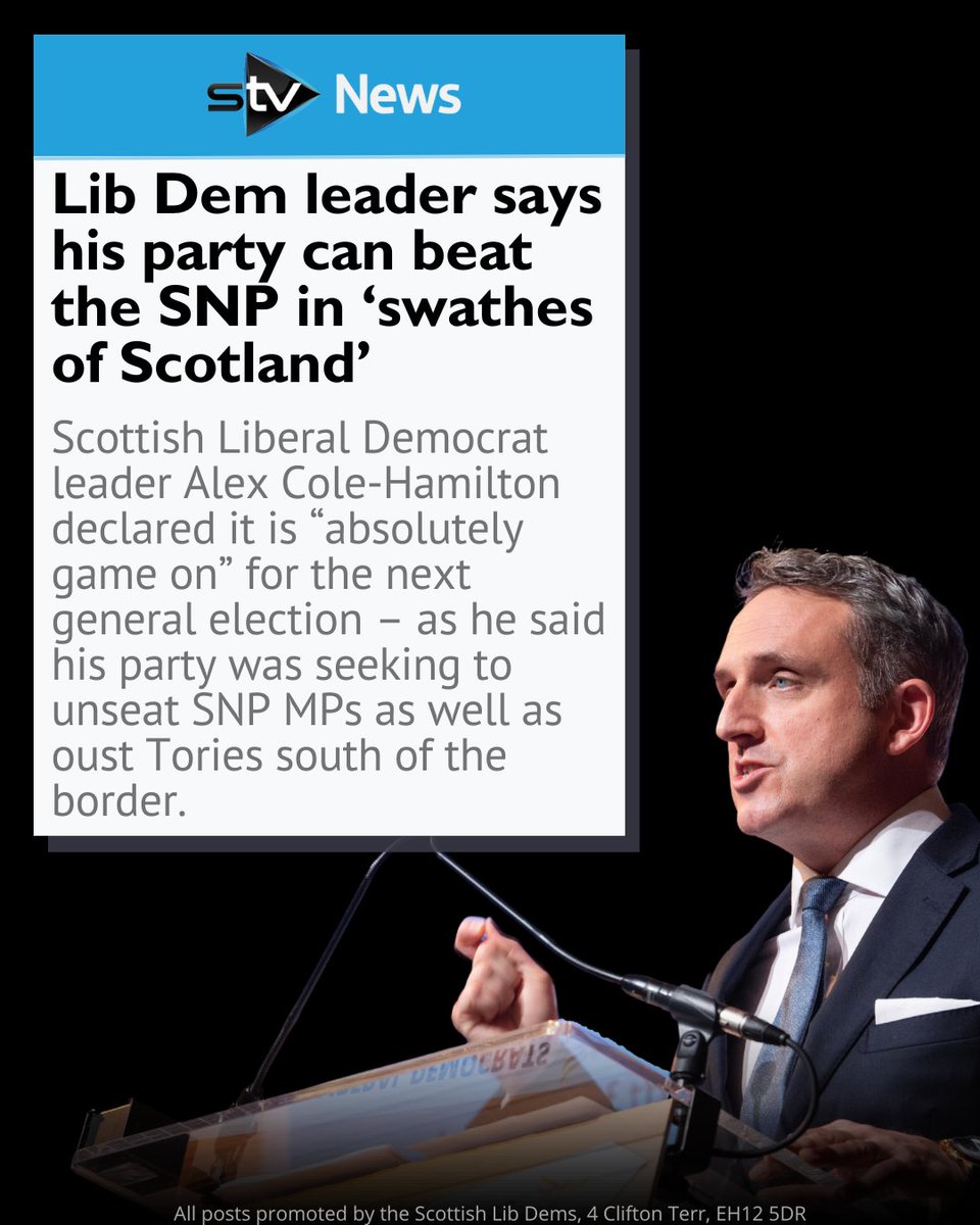 It’s not just the blue wall of the Conservatives in the south we will be taking down, we have our grappling hooks in the acid yellow wall of the SNP.

Only the Liberal Democrats can beat the nationalists in huge swathes of Scotland.