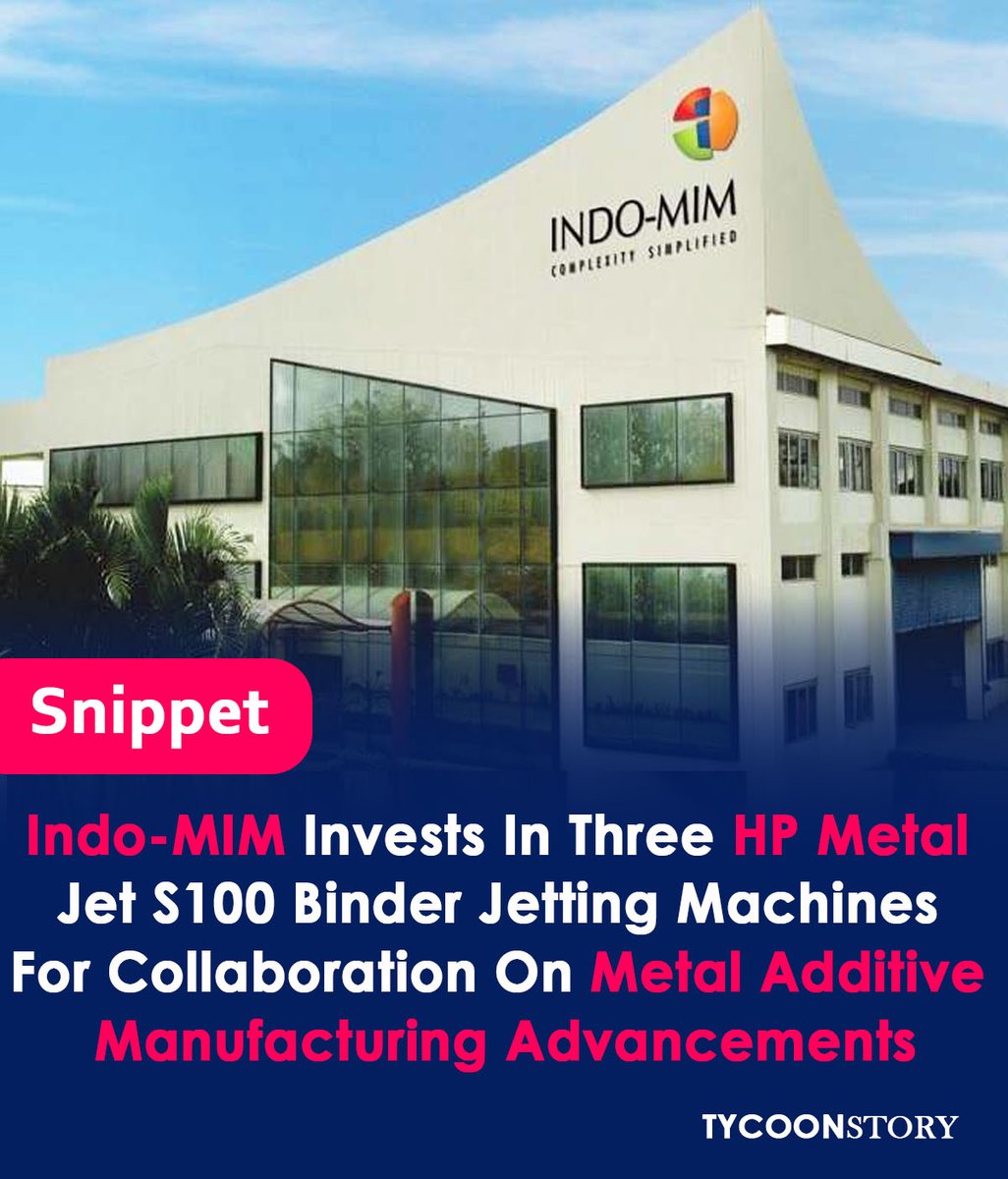 Indo-MIM invests in three HP Metal Jet S100 machines through strategic partnership

#hp #metaljet #additivemanufacturing #3dprinting #newmaterials #metaladditivemanufacturing #HPmetaljet #metal3dprinting #manufacturing #application #technology @HP