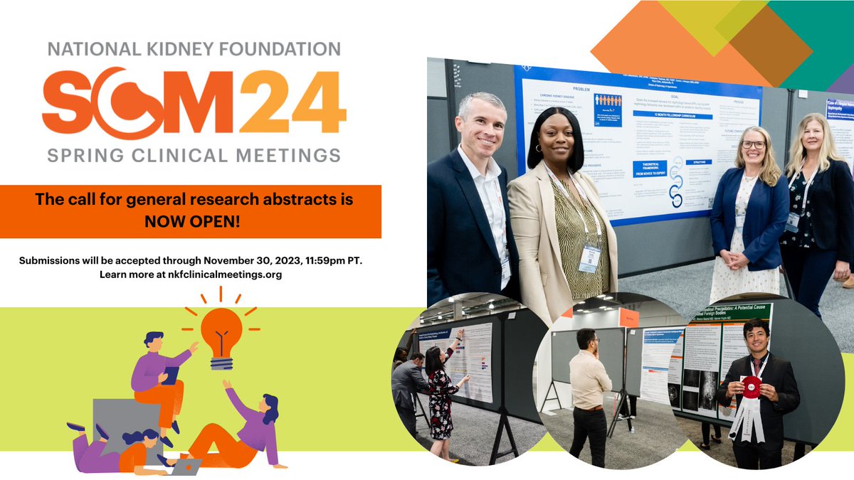 Your dedication to kidney-related research deserves recognition! 🌟 Join the dialogue at #NKFClinicals SCM24 and submit your abstract. 📆 Mark your calendar: Deadline is November 30, 2023. 🔍 Discover more details at: bit.ly/2K7hyva