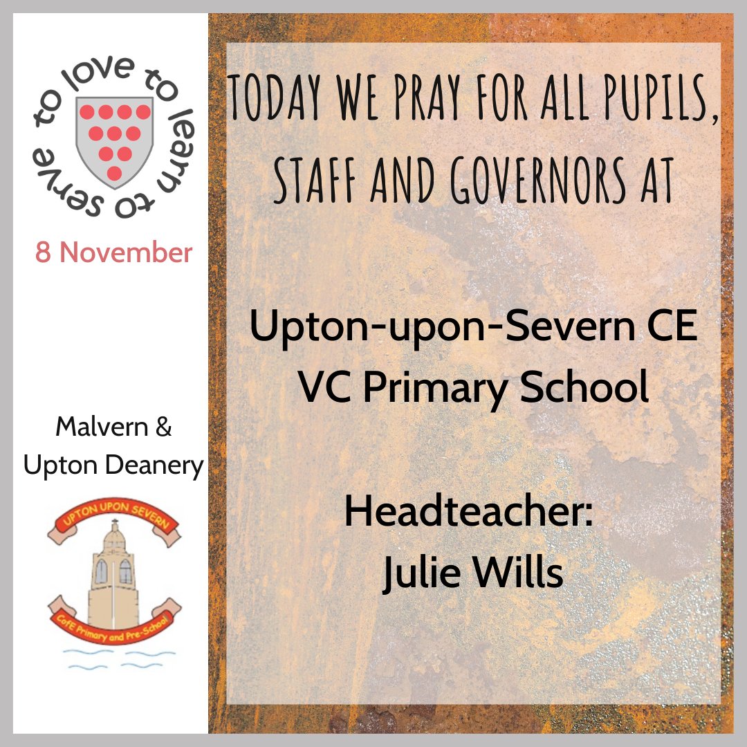 🙏 Today we #pray for all pupils, staff and governors at @Uu7CofEPrimary. Headteacher: Julie Wills.