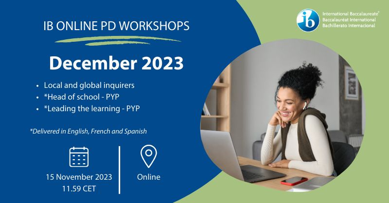 ibpyp's tweet image. PYP leaders and educators - this December, refresh your knowledge in designing inquiry-based learning that draws on local and global contexts with our featured ‘Local and global enquirers’ workshop. Check out more PYP online workshops via bit.ly/40rV62y