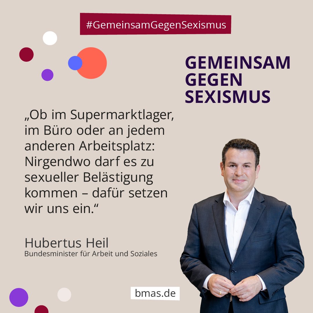 Bundesministerium für Arbeit und Soziales (@bmas_bund) on Twitter photo 🛑 #GemeinsamGegenSexismus! Heute sind wir dem Bündnis <a href="/gegenSexismus/">Bündnis "Gemeinsam gegen Sexismus"</a> beigetreten. Gemeinsam mit unseren Bündnispartner*innen machen wir deutlich: Für Sexismus und sexuelle Belästigung ist bei uns kein Platz! Mehr Infos: gemeinsam-gegen-sexismus.de @bmfsfj <a href="/eaf_berlin/">EAF Berlin - Diversity in Leadership</a> 🛑 #GemeinsamGegenSexismus! Heute sind wir dem Bündnis <a href="/gegenSexismus/">Bündnis "Gemeinsam gegen Sexismus"</a> beigetreten. Gemeinsam mit unseren Bündnispartner*innen machen wir deutlich: Für Sexismus und sexuelle Belästigung ist bei uns kein Platz! Mehr Infos: gemeinsam-gegen-sexismus.de @bmfsfj <a href="/eaf_berlin/">EAF Berlin - Diversity in Leadership</a>