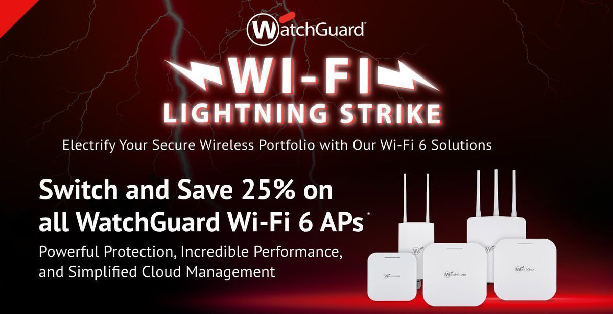 Nike_Computing's tweet image. Switch and save 25% on all WatchGuard Wi-Fi 6 AP! Powerful protection, incredible performance, and simplified cloud management. Find out more - buff.ly/3MsI8vK|* #Watchguard #Antivirus #Networking
