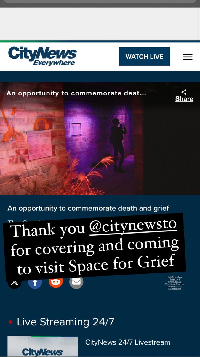 space_for_grief's tweet image. Thank you @CityNewsTO for featuring Space for Grief and the Good Mourning festival hosted by @EGBrickWorks toronto.citynews.ca/video/2023/11/… #placemaking