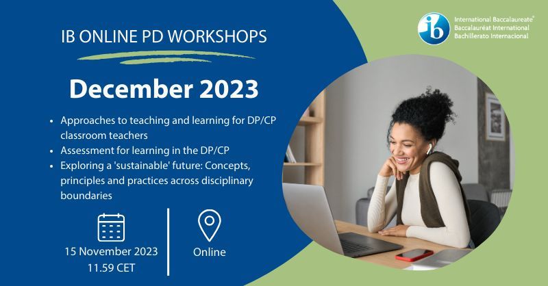 This December, deepen your understanding of the philosophical underpinnings of DP/CP assessments or enhance your knowledge of the educational philosophy underpinning IB programmes. Find more DP online workshops >> bit.ly/40rV62y