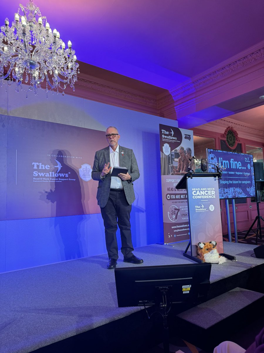 marksafier's tweet photo. An emotional video from a caregiver humbling medical experts, patients &amp; other carers during the first session at the Swallows Head &amp; Neck Cancer conference - thanks Chris Curtis &amp; all the presenters for an amazing start, now for some ‘laughter is the best medicine’ #HNCCONF2023 https://t.co/7bWJHvBjGy