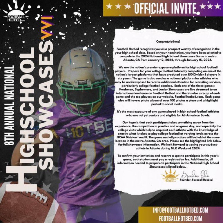 Thanks for the invite <a href="/FootballHotbed/">Football Hotbed</a> <a href="/HotbedRecruit/">Football Hotbed Recruiting</a> <a href="/Brandon_Odoi/">Brandon Odoi</a> 💪🏾