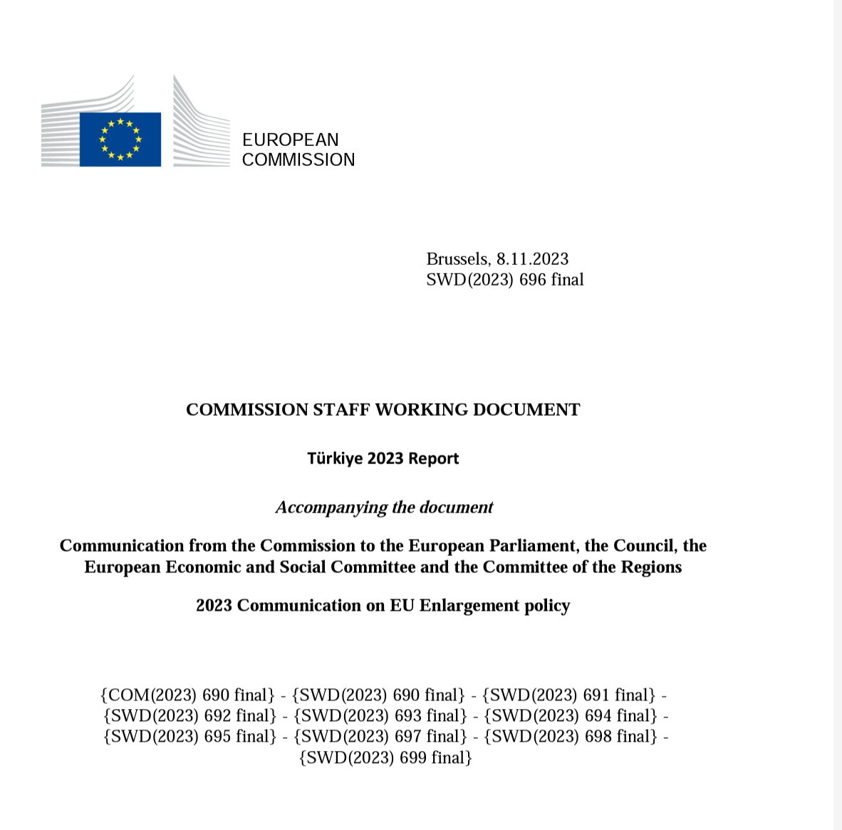 DrEbruTurhan's tweet photo. Commission's 🇹🇷2023 Report published today. In short: Backsliding: 'gender equality', 'fundamental rights', 'judiciary'. Some progress: border management &amp; org. crime. No progress:visa liberalization. Limited progress: Green Agenda.Only 10% alignment w.🇪🇺foreign &amp; security policy https://t.co/8WJkjSDR5D
