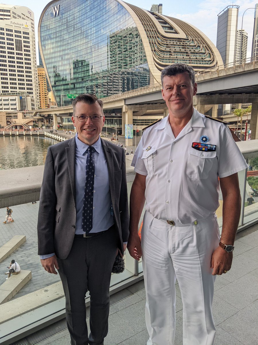 Today at #IndoPacific2023 I met with and interviewed @MarineNationale Rear Adm. Geoffroy d’Andigné, commander of French Armed Forces in French Polynesia (FAPF)/Commander of French Pacific Command (ALPACI) 🇫🇷⚓ @ALPACIFRAPACOM
