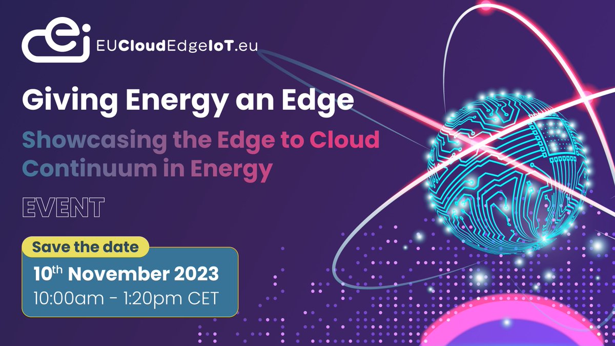 Next Friday we have a very interesting event comming up that you shouldn't miss.

🚨10th of Nov, 2023🚨

Energy industry experts, #innovators, #researchers, and developers will discuss the latest trends and techs shaping the future of #Energy. 

eucloudedgeiot.eu/event/giving-e…
