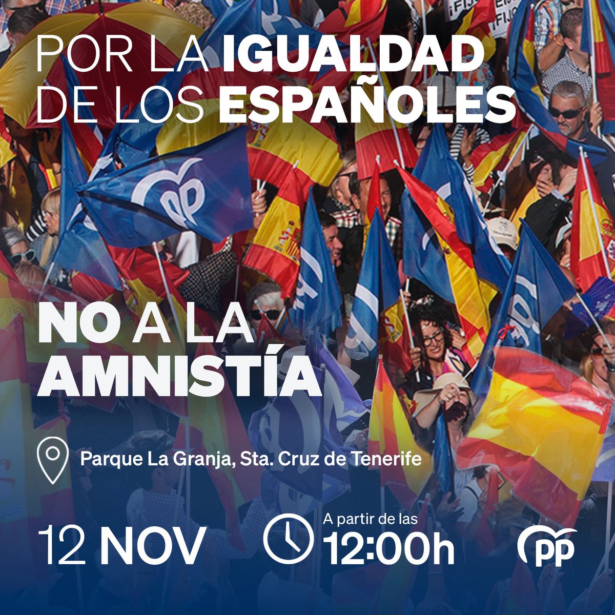 ppdecanarias's tweet image. 📅 12 de noviembre a las 12:00h.    

📍 Plaza de España, Las Palmas de Gran Canaria   

📍 Parque La Granja, Sta. Cruz de Tenerife

👉 Contra la amnistía, por la igualdad.     

🇪🇸 ¡No nos van a callar!