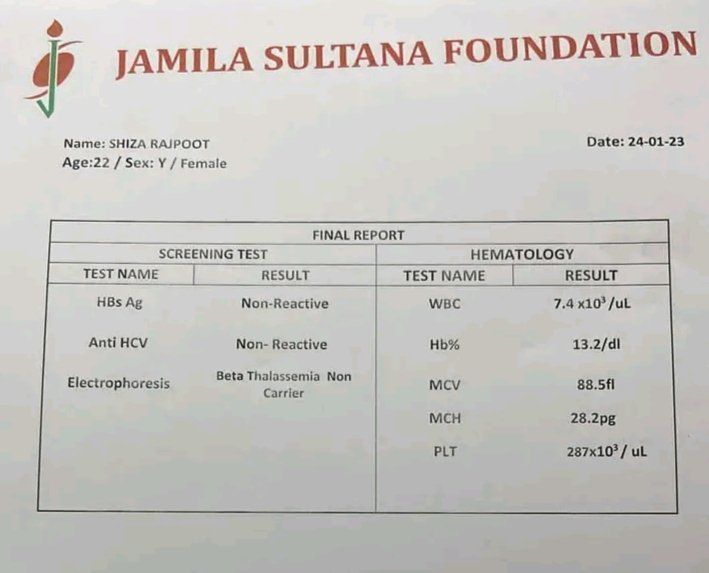 shizz006's tweet image. I know my thalassemia status! Do you?
Get yourself tested today!
Thalassemia is a life-long agony.  Take a step forward, get yourself tested, and secure a healthy future for your upcoming generations.

#ThalassemiaFreePakistan
#NationalThalassemiaPreventionDay