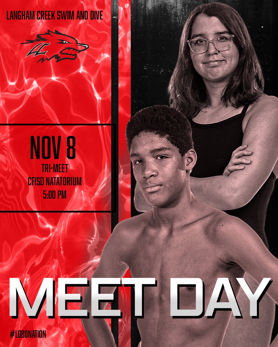 Tri-Meet today!! Swim season has begun and today the Lobos will swim against Cy-Lakes and Katy Paetow at the Natatorium. Come out and cheer on your Lobos! <a href="/CFISDAquatics/">CFISD Aquatics</a> <a href="/lchsabc/">LC Athletic Boosters</a> <a href="/langhamcreekhs/">Langham Creek High</a>