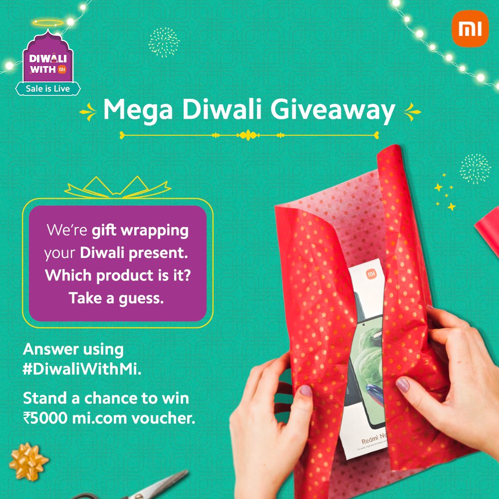📢 Here's the mega #DiwaliWithMi #Giveaway Day 1! Can you take a guess? Stand a chance to win ₹5000 mi.com voucher! 🎊 Answer below using #DiwaliWithMi.