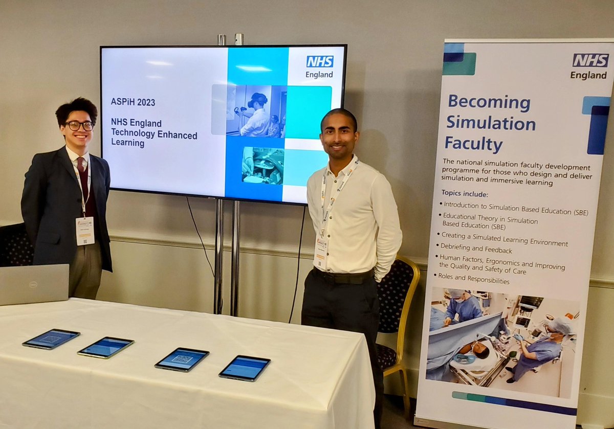 NHSE_TEL's tweet image. Come and visit stand 33 at #ASPiH2023 to find out more about The Becoming Simulation Faculty and Simulation and Immersive Technologies Evaluation Toolkit.

#LongTermWorkforcePlan