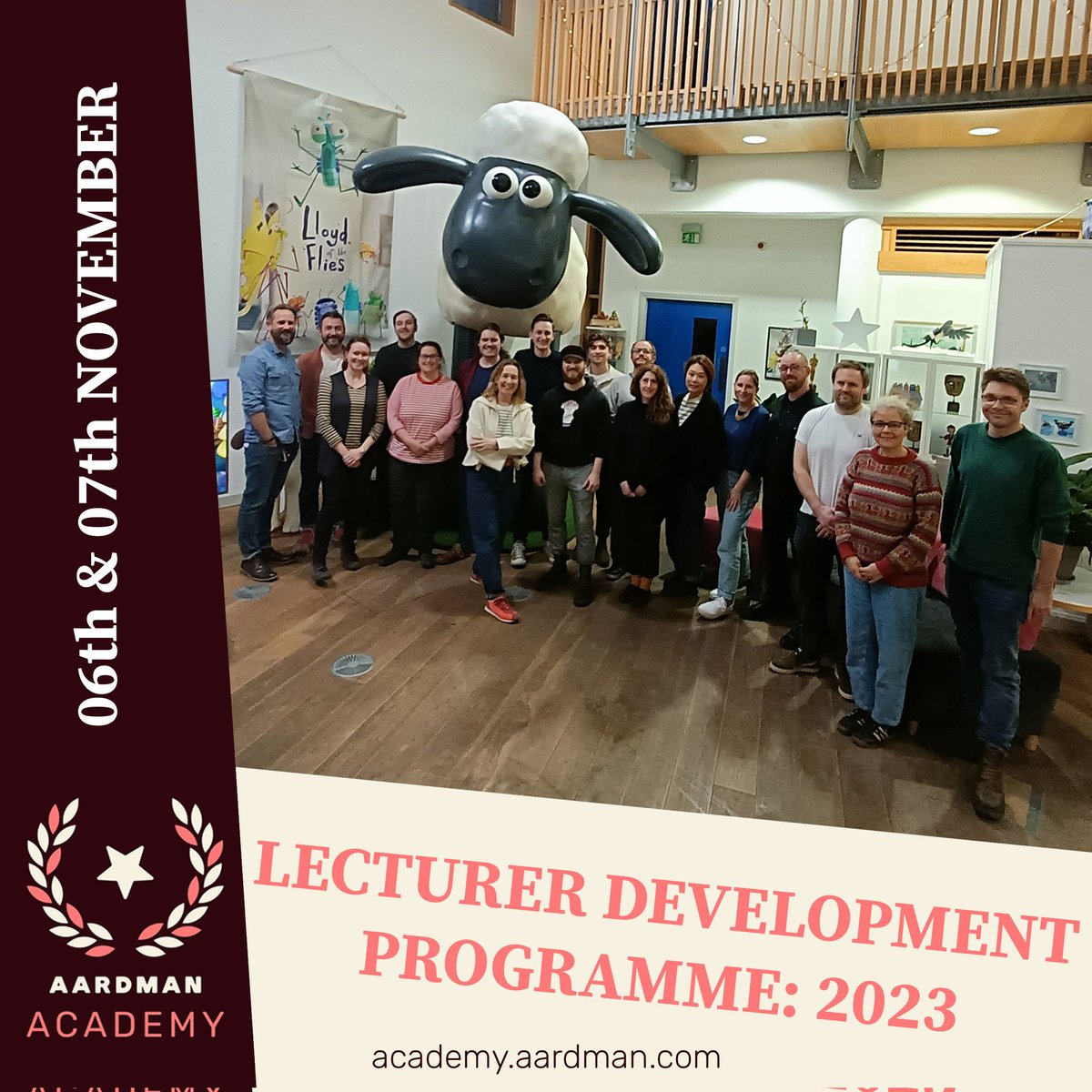 Fantastic time with this brilliant bunch who joined us for our LECTURER DEVELOPMENT PROGRAMME: 2023. Our programme included fantastic Aardman guest speakers, Q&A's & discussion sessions. Thank you to all our participants & speakers for a really inspiring couple of days! @aardman