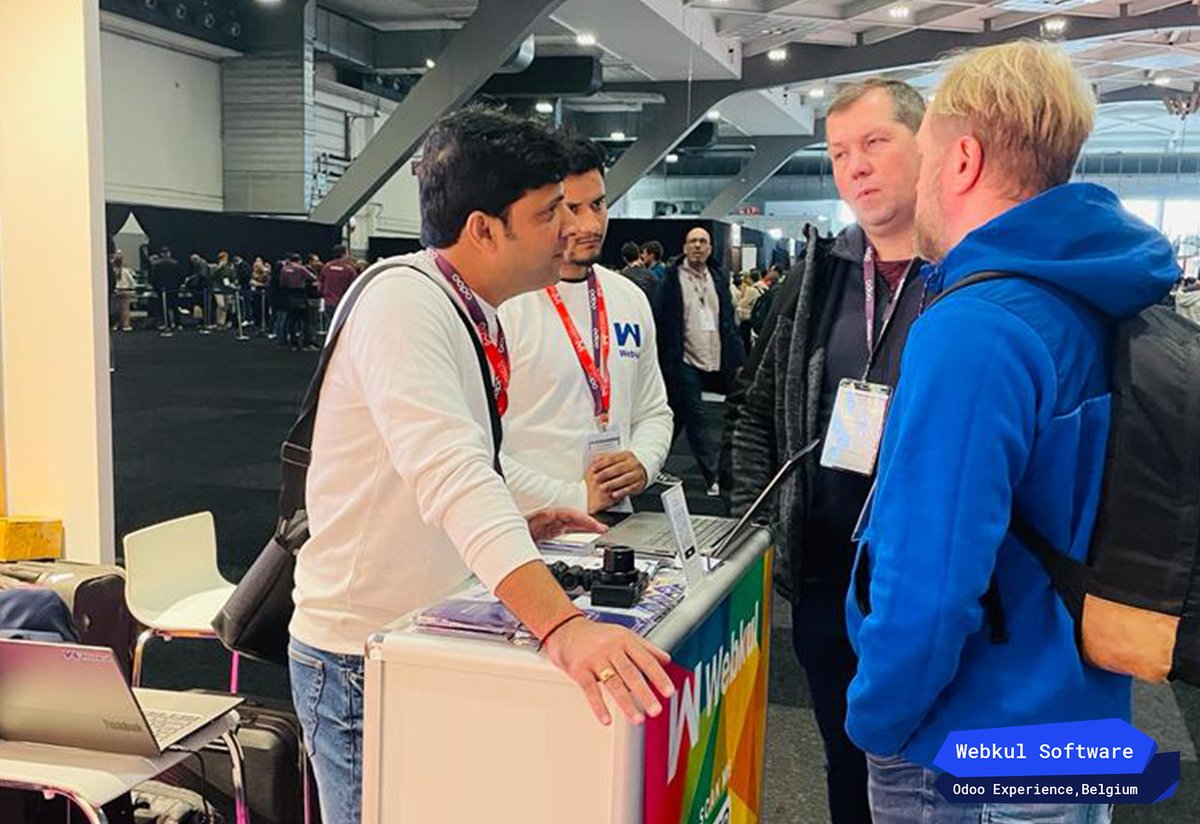webkul's tweet photo. Good Things happen when the community comes together. Sharing experience and having conversations with clients and community members.
--Meet us at the M1 Booth Hall 7 in Odoo Experience
#OdooExperience #WebkulTeam #belgium #odoo #lifeatwebkul https://t.co/dJf3Zk2br6