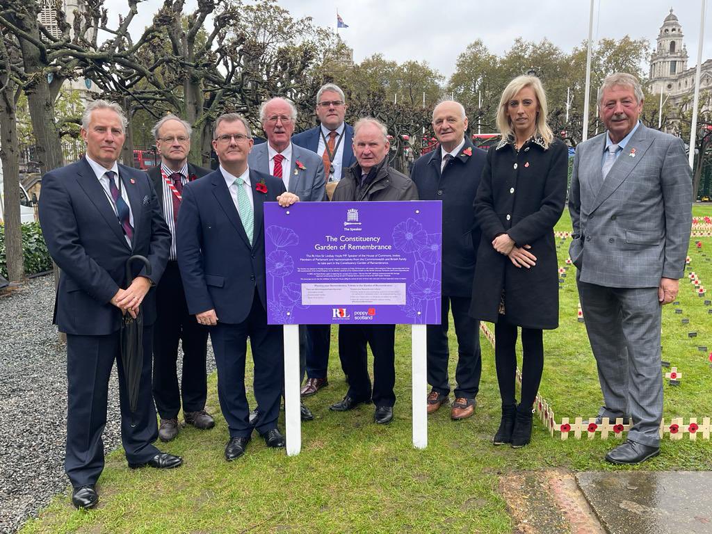 Good to attend, this morning, with DUP colleagues from the Lords and Commons to honour the fallen at the Garden of Remembrance at Westminster