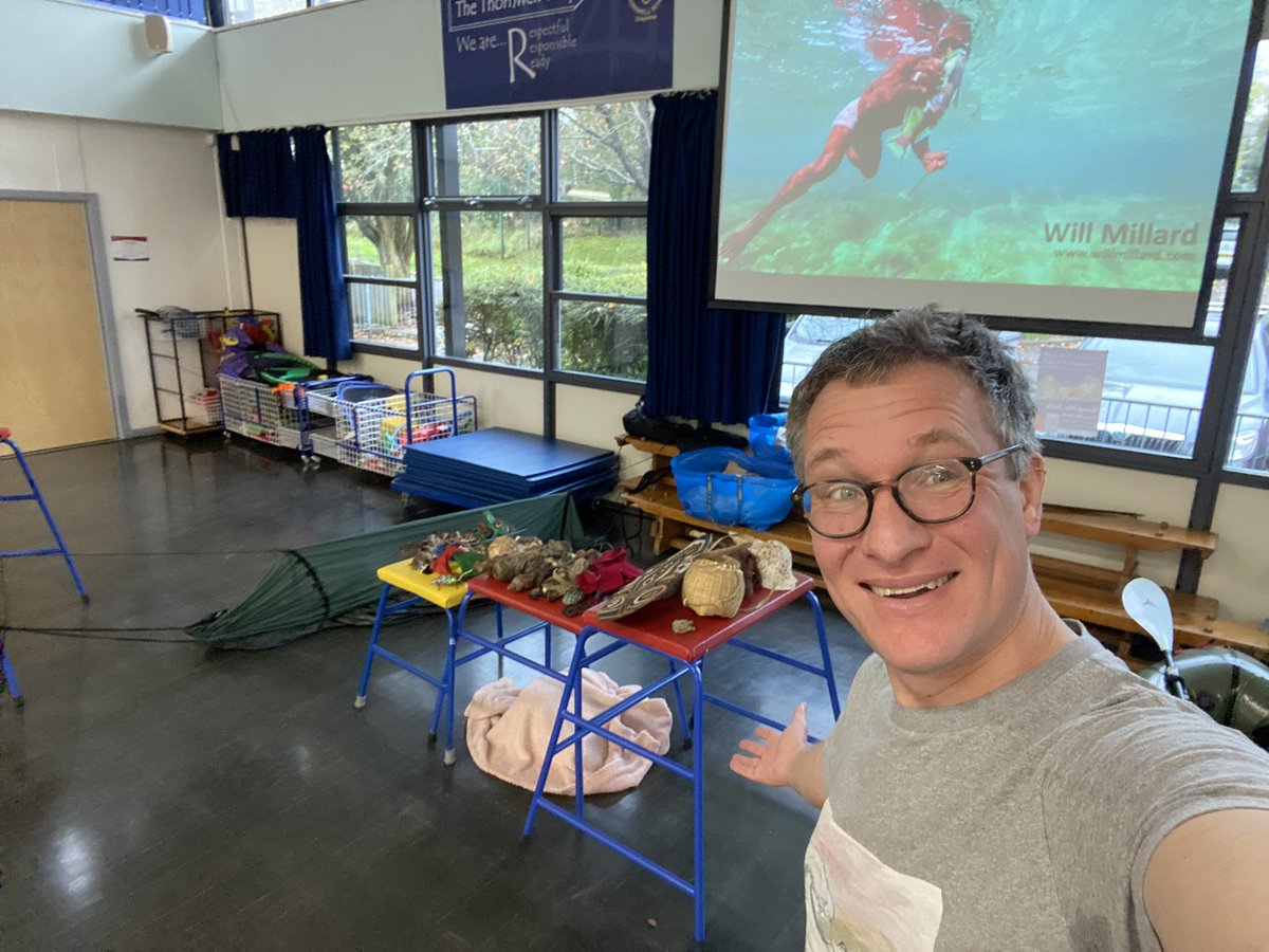 Back at the brilliant Thornwell school! We’ve got jungle hammocks, packrafts, Amazonian frogs, birds of paradise, and most importantly, things from the real experts: the Korowai, the Bajau, the Dani, and many more! Get in touch to book the ‘Ask The Explorer’ workshop🐛 🐍 🐟