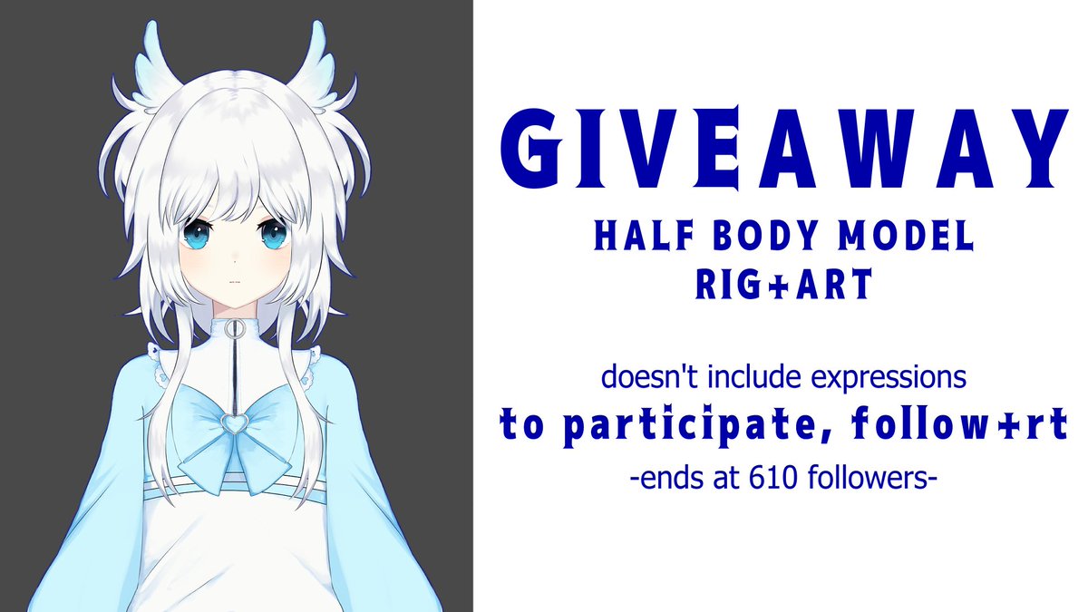 AngeCeleste_'s tweet image. Hello! I need more examples for my comms so i'm doing a giveaway!

To participate follow @AngeCeleste_  and rt this post.
The giveaway ends when my account reaches 610 followers.

#vtuberfr #envtuber #Vtuber