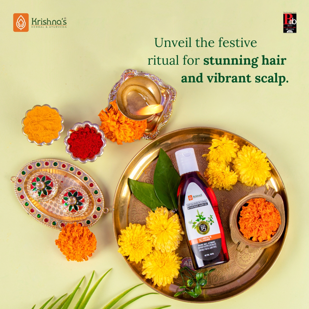 Your hair's secret to perfection lies in Kesharogyam Hair Oil! 🌺 It's not just about hair fall control but also about nourishing your scalp and boosting hair vitality. Elevate your hair care routine today! 💆‍♀️🌟 . . . #Ayurveda #wellbeing #nutrition #healhylife #Krishnaherbal