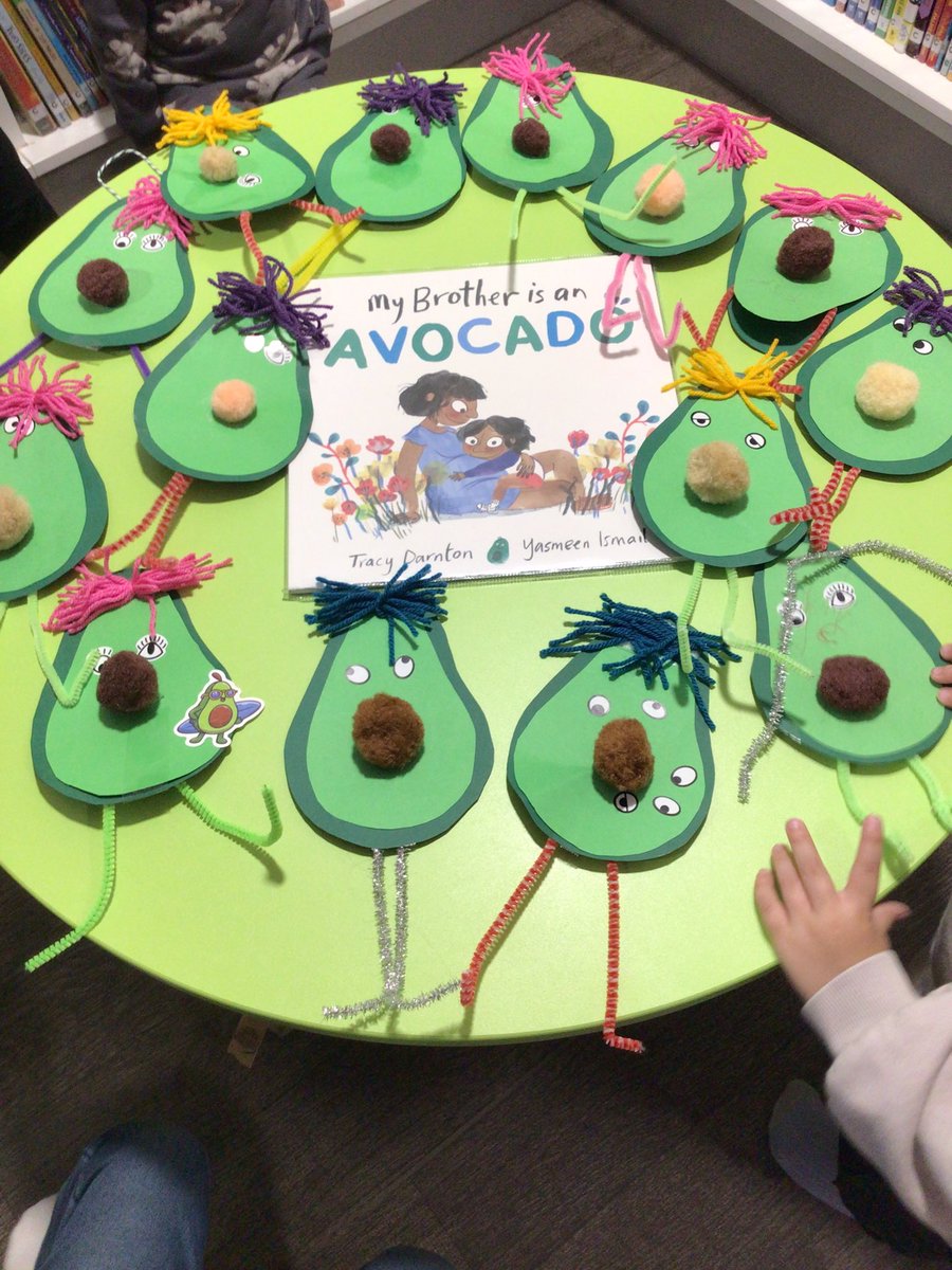 bnes_libraries's tweet image. We had a great time with local author Tracy Darnton at #MidsomerNortonLibrary Storytime today. The little ones loved listening to ‘My Brother is an Avocado’ and then making some cute avocados of their own! 🥑📚😊 #Bneslibraries #LibrariesLive