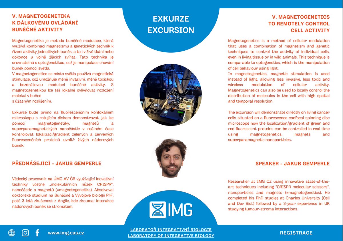 Gregor_lab's tweet image. Happy to participate in the @imgprague Open House. Check out our lecture on #MECHANOBIOLOGY IN HEALTH AND DISEASE and excursion on #MAGNETOGENETICs (Remote control of cell activity using magnets)