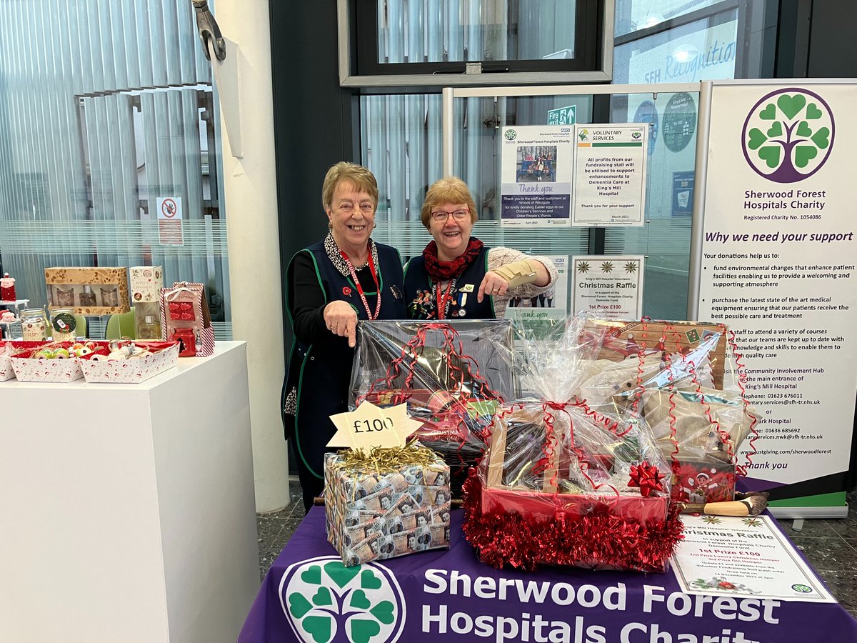 SFH Community Involvement (@sfhinvolvement) on Twitter photo It's never too early to launch the Christmas raffle! Volunteers Linda and Barbara are already doing a roaring trade in the main entrance. First prize is £100💷. Tickets are £1 each and all proceeds will be donated to the SFH Charity Dementia Care Fund <a href="/SFHFT/">Sherwood Forest Hospitals NHS FT</a> <a href="/SFH_CSTO/">SFH_CSTO</a> <a href="/leannebea/">leanne Minett</a> It's never too early to launch the Christmas raffle! Volunteers Linda and Barbara are already doing a roaring trade in the main entrance. First prize is £100💷. Tickets are £1 each and all proceeds will be donated to the SFH Charity Dementia Care Fund <a href="/SFHFT/">Sherwood Forest Hospitals NHS FT</a> <a href="/SFH_CSTO/">SFH_CSTO</a> <a href="/leannebea/">leanne Minett</a>