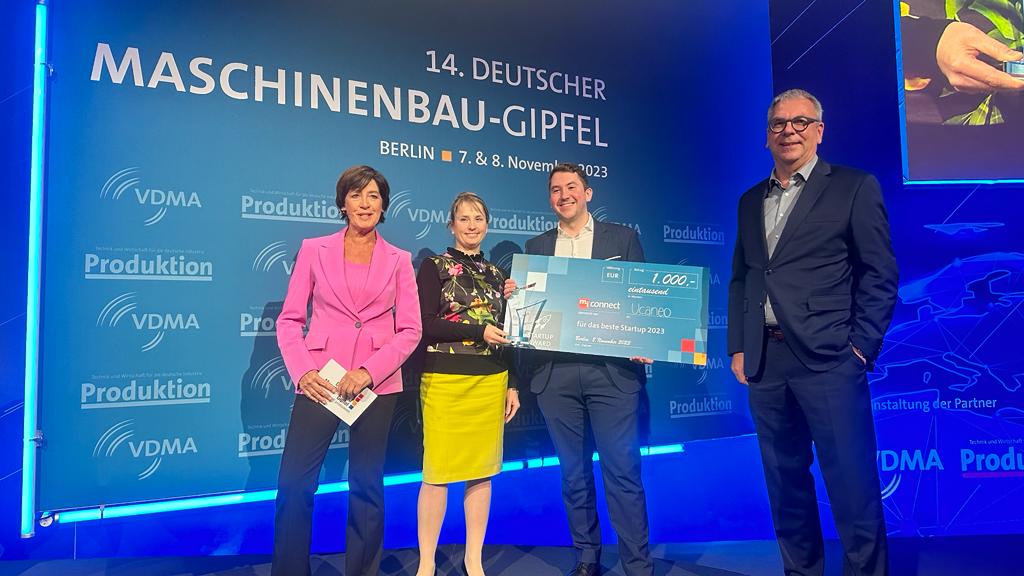 VDMAonline's tweet photo. 🏆 Ucaneo ist das “Startup of Biorevolution”. Mit seiner biomimetischen Technologie zur direkten Abscheidung von CO2 aus der Umgebungsluft konnte das Jungunternehmen das Publikum überzeugen und ist Preisträger des #Startup-Award #MBG23. Wir gratulieren zum Sieg! https://t.co/qTCI9VLbwr