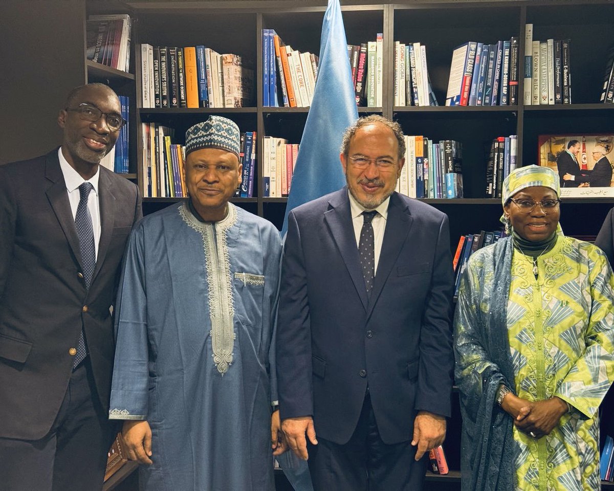 Had a very productive meeting yesterday with the @UNESCO Assistant Director-General for Communication and Information, @TawfikJelassi, on the sidelines of #unescogc. I was accompanied by HE Dr. Hajo Sani, Nigeria’s Ambassador, Permanent Representative to UNESCO. 
There are so