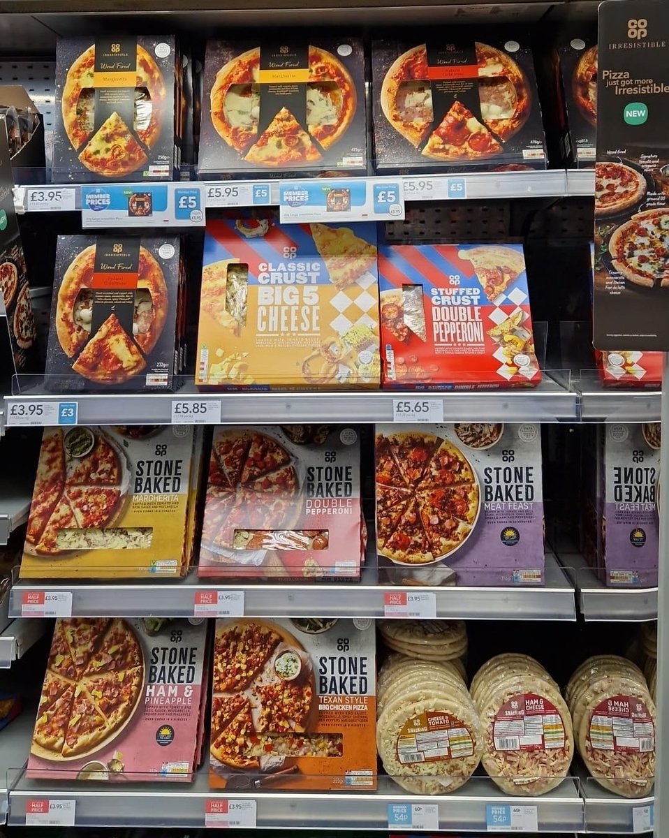 Our fantastic new look irresistible pizzas are only £5 for members. Why not put your feet up and enjoy an easy tea this week.
Our tasty stone bake pizzas are also buy one get one half price! 
That's tea sorted! #greatsuttoncoop <a href="/ianhall_92588/">Ian Hall</a> <a href="/gazredpath/">Gary Sullivan Redpath</a>
