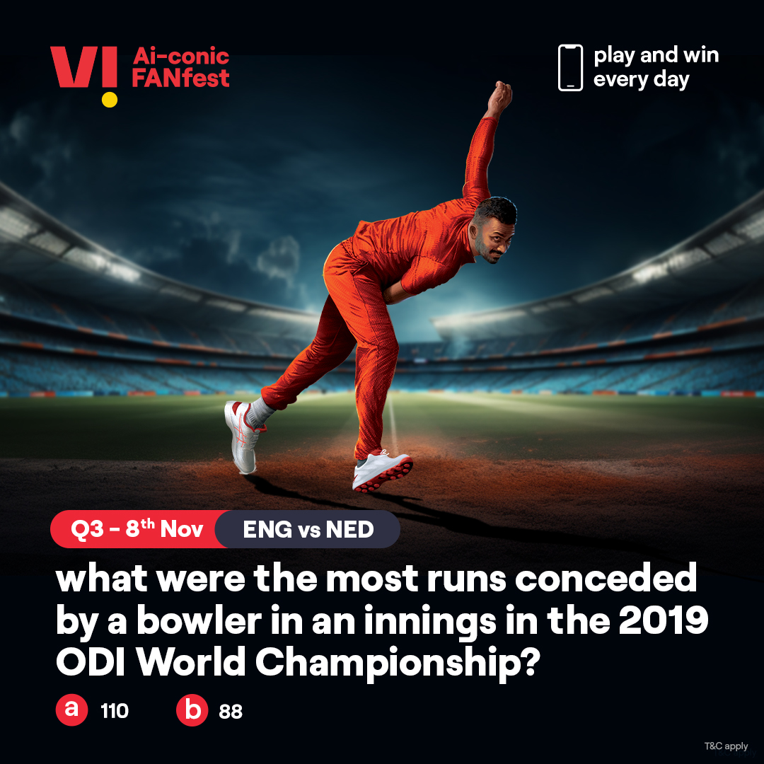 Their game has started, and so has yours. Share the right answer to all the questions of the day using #ViAiconicFANfest and you could stand a chance to win a #smartphone.

Go on, take your shot.

#ContestAlert #WorldCup #Cricket #CricketContest #Play2Win #Contest #ENGvsNED