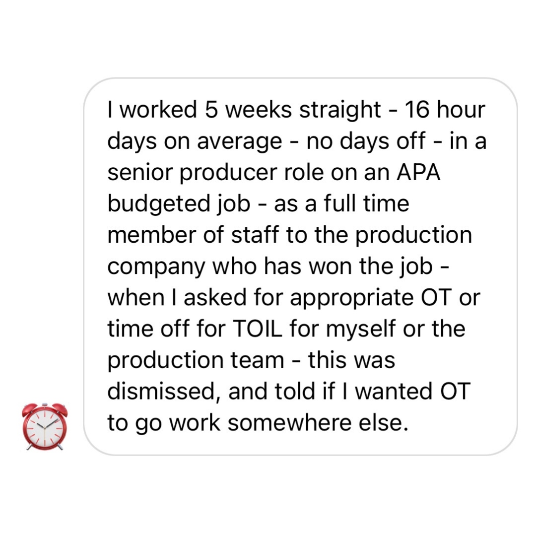 This is just mind blowing🤯.. #WTFWednesdays

Imagine being told if you want OT, then go work somewhere else?! Like seriously, WTF?!

#ItsAboutTime #TheTimeProject #DataForGood